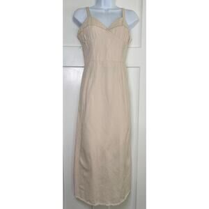 Sincerely Jules Off White Cream Denim Midi Dress‎ Size MEDIUM